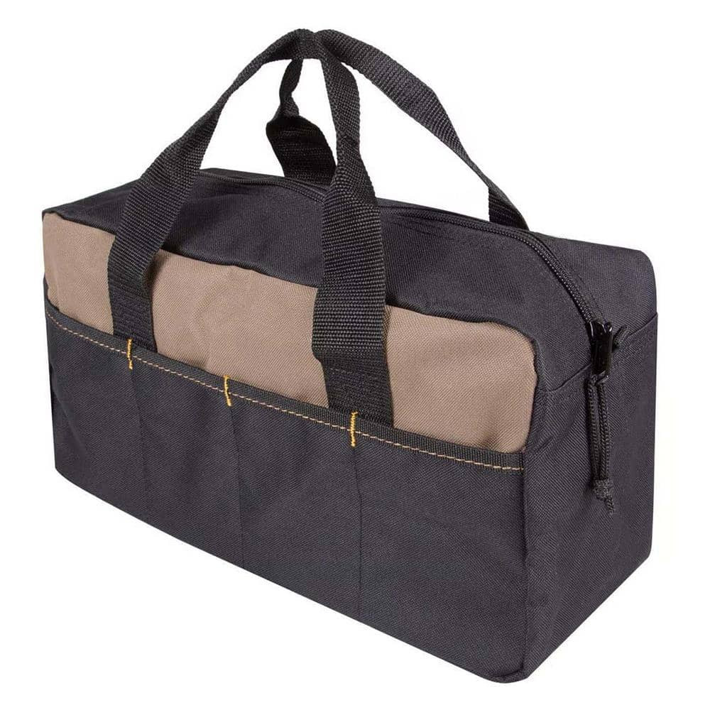 CLC Polyester Tool Tote, 5.5" W x 6" H, 8-Pocket, Black/Tan, 1 Piece