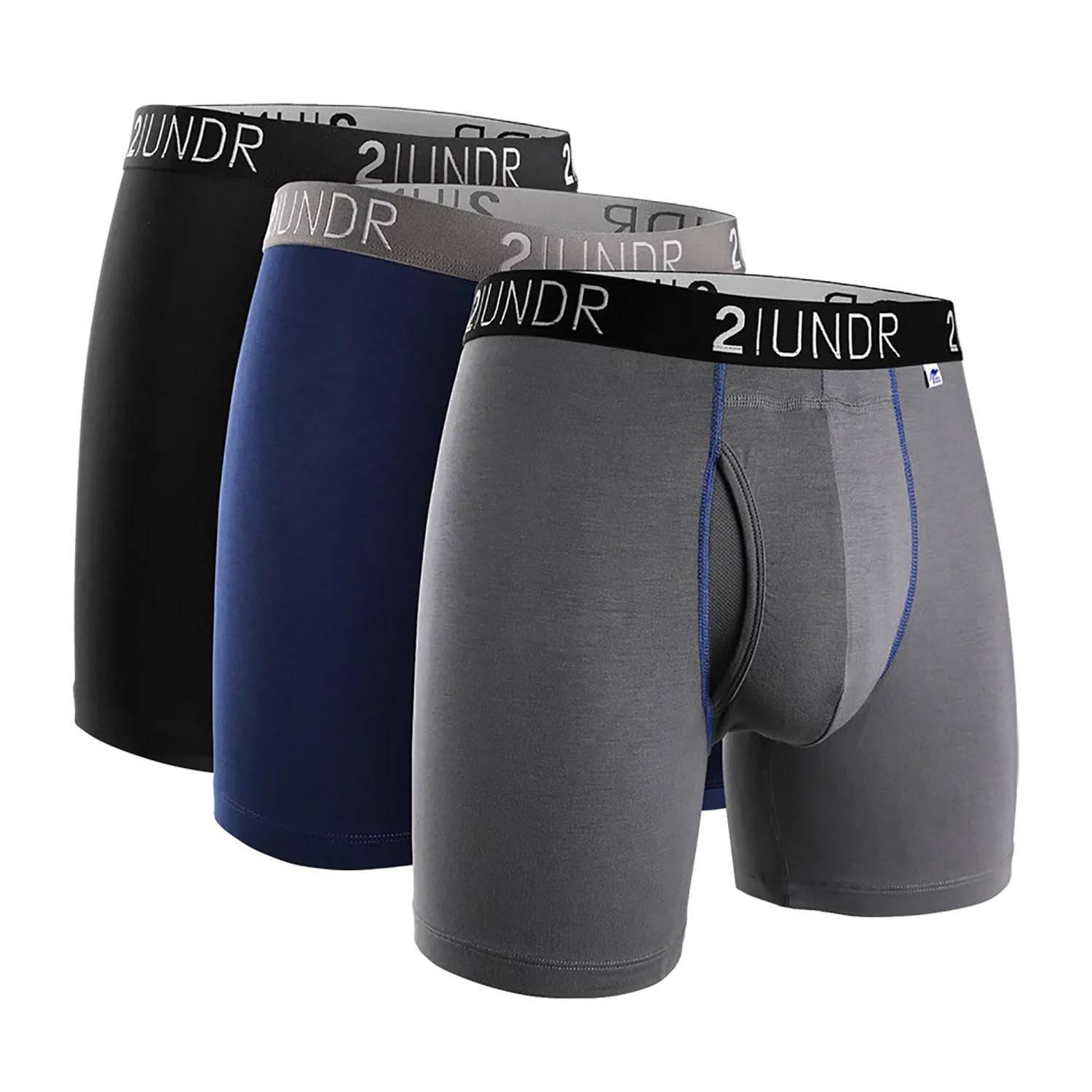 2UNDR Men's Swing Shift Boxer Briefs, 3 pack