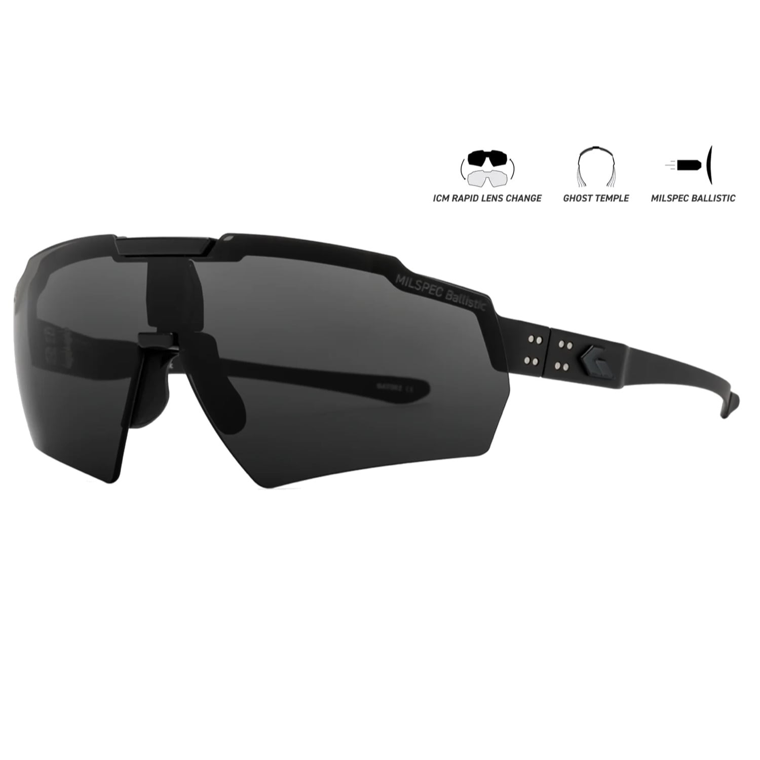 Gatorz Blastshield ANSI MILSPEC Sunglasses Array, Smoke & Clear Lenses