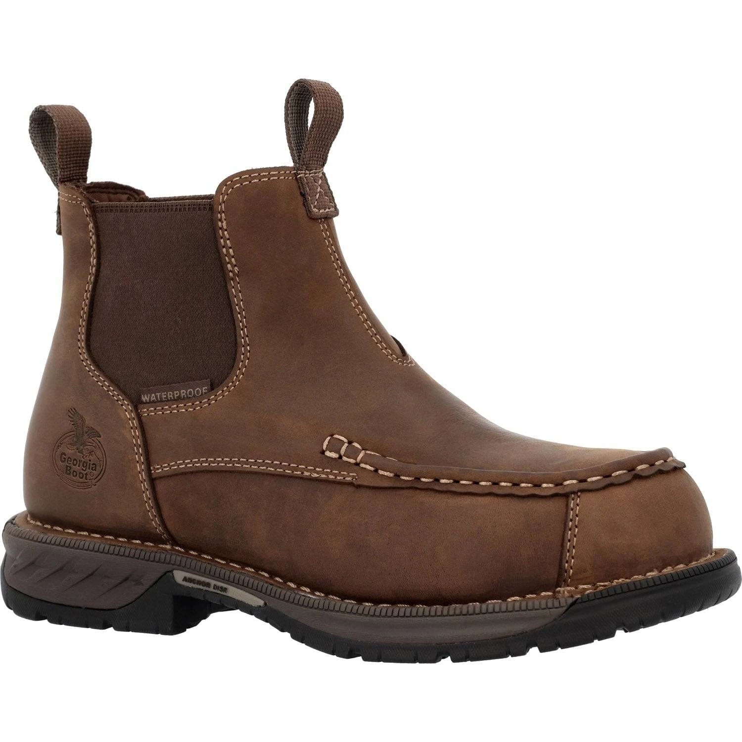 Georgia Men's Athens 360 Moc-Toe Chelsea Waterproof Nano Composite Toe Work Boots