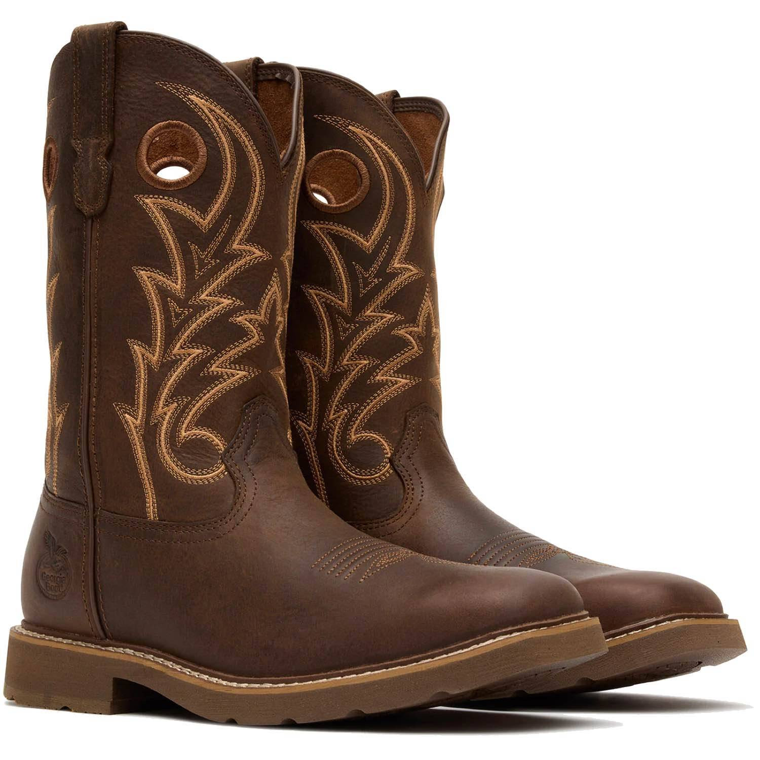 Georgia Men's Core 37 11" Steel Toe Western Pull-On Work Boots