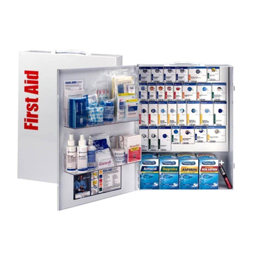 First Aid Only 150 Person XL Metal SmartCompliance Food Service First Aid Cabinet with Meds