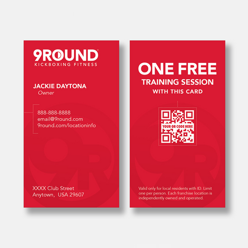 9Round Personal Trainer Business Cards