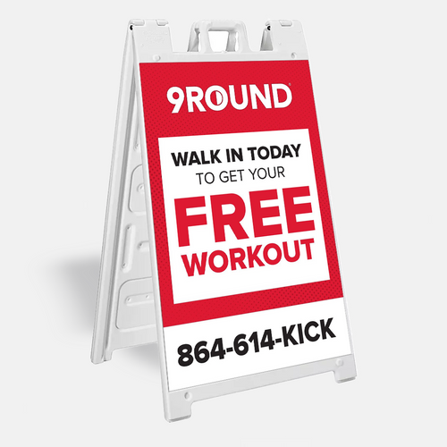 9Round A-Frame Sign Base & Free Workout Inserts