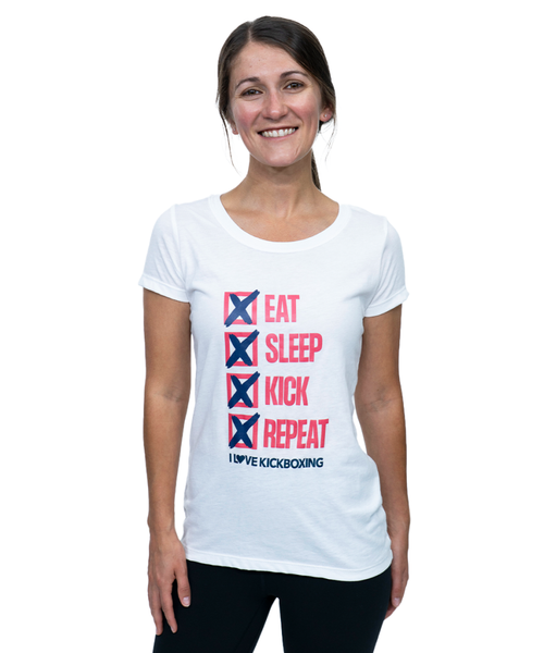 Eat, Sleep, Kick, Repeat Ladies T-Shirt Eat, Sleep, Kick, Repeat Ladies T-Shirt