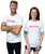A man and woman standing side by side in matching white t-shirts that feature a red text logo that reads 9Round Kickboxing Fitness