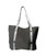 a grey tote bag with white and grey straps that have the 9Round logo all over