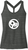 A flay lay image of a grey tank top with thinner straps and a twist back with a white 9Round circle logo on the front