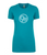 A slightly fitted aqua blue t-shirt with a slightly lighter blue 9Round circle logo on the front center