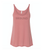 A flat view of a pink tank top with thin upper straps and a 9Round logo on the front center in a slightly darker pink color.