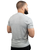 A back view of a male in a grey t-shirt