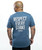 The back of a young adult male wearing a blue/grey t-shirt with a graphic text that reads, "Respect Every Strike," with a 9Round logo beneath the text.
