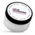 A white container with a white and black lid containing lemon-scented bath salts themed for I Love Kickboxing