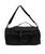 Black duffel bag with an adjustable shoulder strap and top handle, featuring a zippered main compartment and front zip pocket, displayed on a white background.
