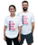 Two people stand side by side wearing white T-shirts that read EAT SLEEP KICK REPEAT I LOVE KICKBOXING with checkboxes next to each phrase.