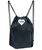 Black drawstring backpack with mesh side panels and a heart-shaped ILKB logo on the front.