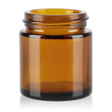 Amber Glass Jar w black ABS Cap