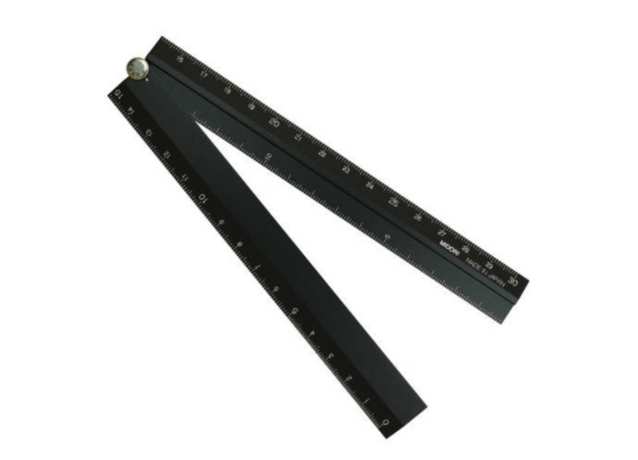 Midori Magnetic Aluminum Ruler- 30cm Black