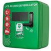 Outdoor Defibrillator Cabinet - Keypad Lock - Heater and LED Light - Green Side