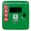 Outdoor Defibrillator Cabinet - Unlocked - Heater and LED Light - Green