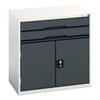 Verso 800mm High Cupboard and Two Drawers 1050×550×800mm