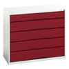 Verso 900mm high 5 drawer cabinet 1050×550×900mm