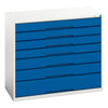 Verso 900mm high 7 drawer cabinet 1050×550×900mm