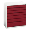 Verso 900mm high 7 drawer cabinet 800×550×900mm