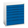 Verso 900mm high 7 drawer cabinet 800×550×900mm
