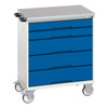 Verso Mobile Drawer Cabinet with 5 Drawers & Lino Worktop 800W × 600D × 980H