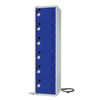 Six Door Tool Charging Locker – 1800H × 450W × 500D, 3-Pin Socket, Key Locks, Flat Top
