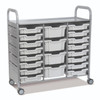 Callero STEAM Treble Trolley - 16 Shallow & 4 Deep Trays