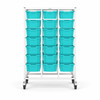 Medical Mid Treble Trolley with 21 Deep Antimicrobial Trays