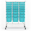 Medical Mid Treble Trolley with 3 Jumbo, 6 Deep & 15 Shallow Antimicrobial Trays