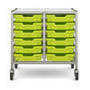 Dynamis Low Double Trolley with 12 Shallow Trays
