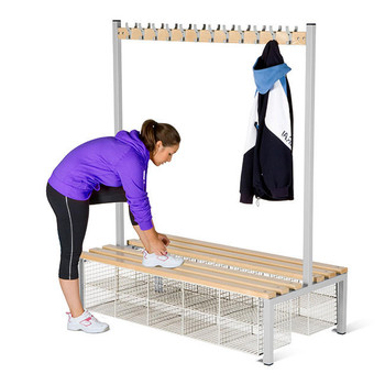 Risk Assessment Products Double Sided Island Seating - plus shoe compartment 1800x1500x760mm 