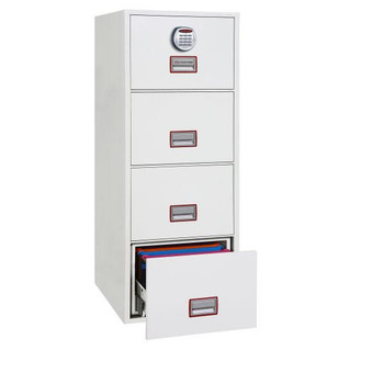  Phoenix World Class Vertical Fire File FS2254E 4 Drawer Filing Cabinet with Electronic Lock 