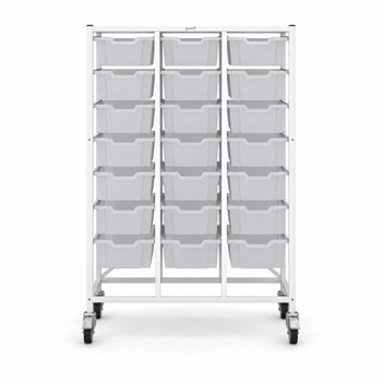 Medical Mid Treble Trolley with 21 Deep Antimicrobial Trays