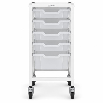 Medical Compact Single Trolley with 4 Shallow & 1 Deep Antimicrobial Trays