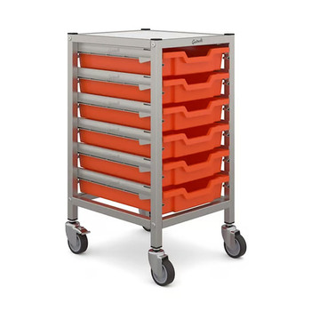 Dynamis Low Single Trolley with 6 Shallow Trays