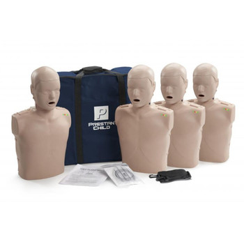 Prestan Professional Training Manikins Child with CPR Monitor inc 50 Lung Bags (Pk 4)