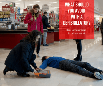 What should you avoid with a defibrillator?