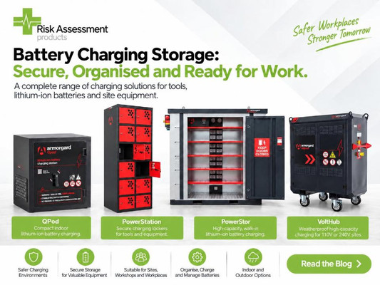 Battery Charging Storage: How to Choose the Right Solution for Tools, Lithium-Ion Batteries and Site Equipment