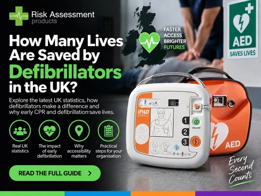 How many lives are saved by defibrillators in the UK?