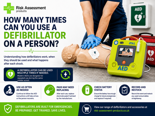 How many times can you use a defibrillator on a person?