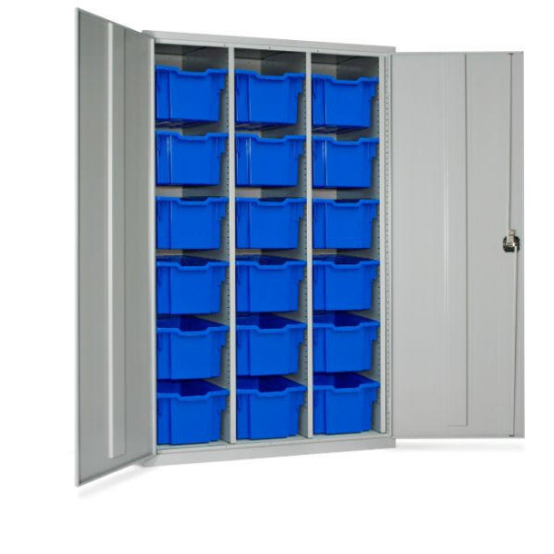 Risk Assessment Products High Capacity Storage Cupboard (4 Colours) 18 Trays available 1830h x 1120w x 457d mm 