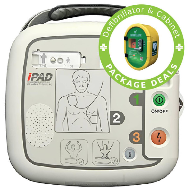 CU Medical iPAD SP1 Semi Automatic Defibrillator & Defibsafe2 Cabinet 