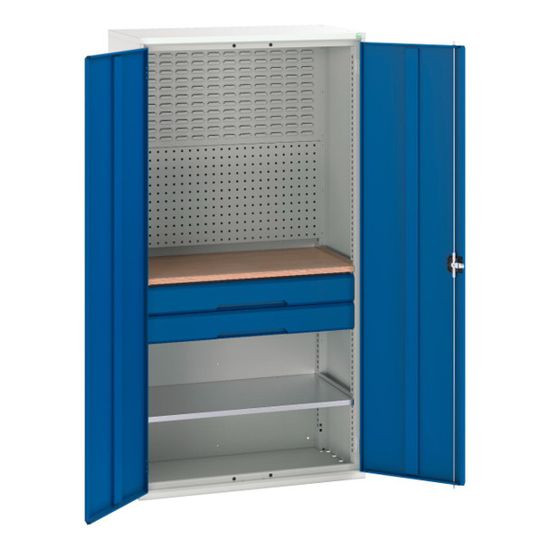 Verso Mini Workshop Cupboard with 1 Shelf & 2 Drawers 1050W × 550D × 2000H