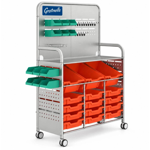 Callero MakerSpace Trolley - 3 Deep & 12 Shallow Trays