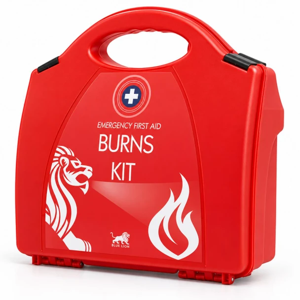Blue Lion Burns First Aid Kit in Red Case